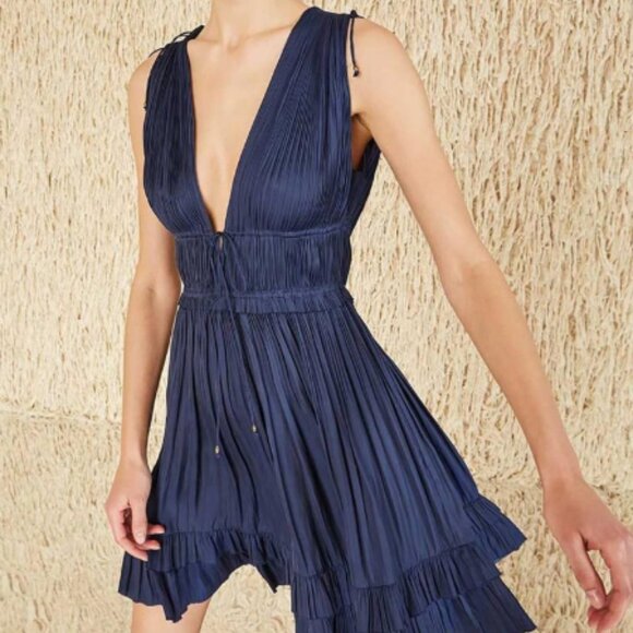 ULLA JOHNSON NWT Giselle navy mini dress Sz 0 - Picture 7 of 9